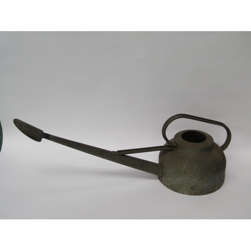 5062 - A galvanised ten pint watering can with rose