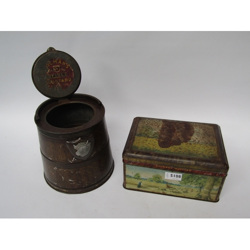 5108 - Two Colmans tins including one with relief bulls head