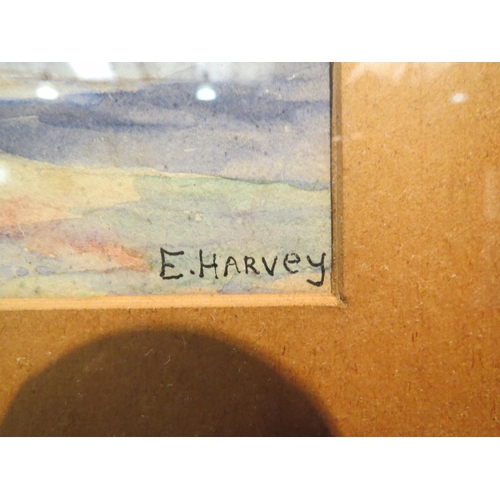 4032 - E.HARVEY: A watercolour of coastal Corinthian columns, signed lower right, oak framed and glazed, 17... 