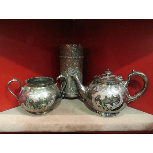 4063 - A selection of silver plated tea wares