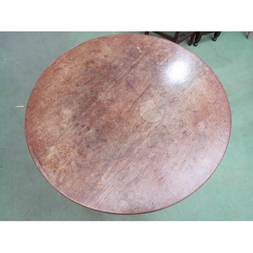 4078 - A George II circular pedestal tripod table, 73cm high x 78cm diameter   (E) £30-40