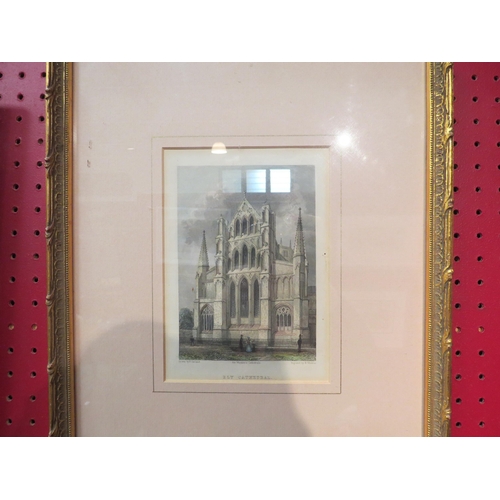 4083 - Four engravings and prints depicting churches and cathedrals entitled 