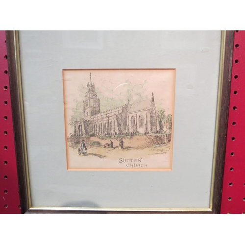 4083 - Four engravings and prints depicting churches and cathedrals entitled 