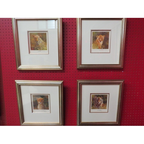 4122 - A set of four David Shepherd pencil signed limited edition animal prints No. 542/1000, framed and gl... 