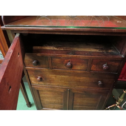 4143 - A 19th Century mahogany gentleman's wash stand converted into a chest with two pull out revolving dr... 