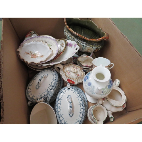 4230 - A box of assorted ceramics including Wedgwood