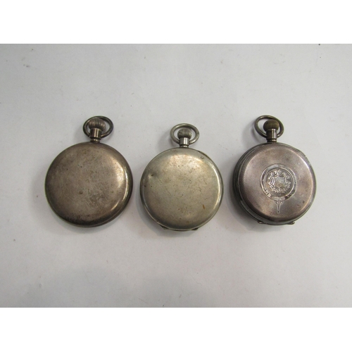 4343 - A silver cased Ingersoll keyless wind pocket watch, H. Klein silver pocket watch and another (3)