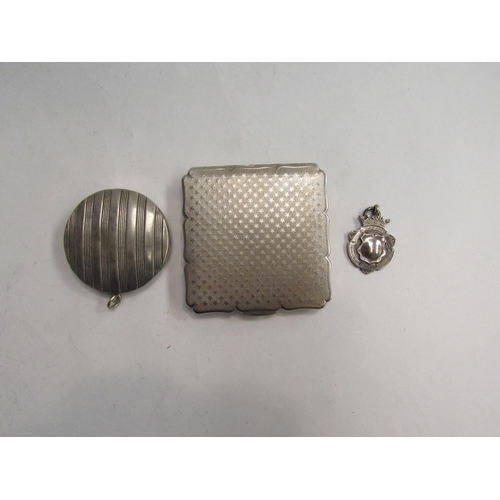 4359 - A silver bangle, a plated patch pot, a Stratton Compact and a silver albert