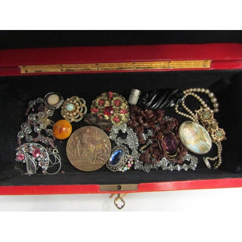 4420 - Two jewellery boxes containing mixed bijouterie including pearl necklaces, brooches etc