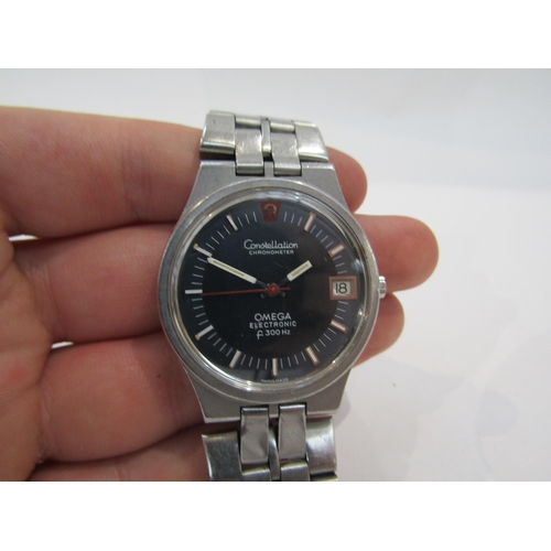 An Omega Constellation Chronometer Electronic f300Hz quartz stainless steel bracelet watch with two