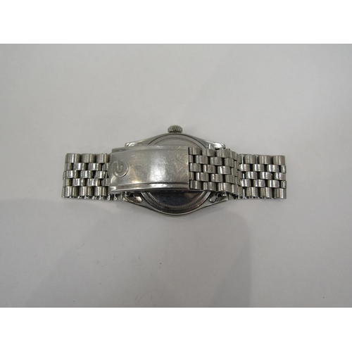 6017 - A Rolex Oyster wrist watch, mid 20th Century, stainless steel case with screw-down Oyster crown, man... 