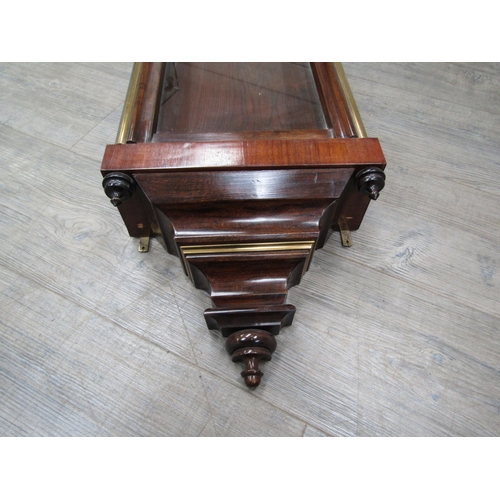 6033 - A rosewood Vienna wall clock case and pendulum (no face or movement), 122cm tall