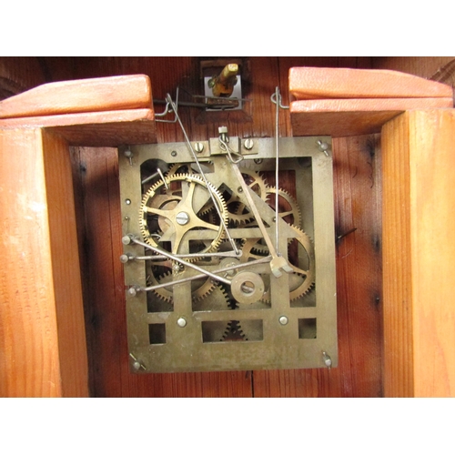 6034 - A late 19th early 20th Century German Cuckoo clock with spring driven movement in unusual wooden cas... 