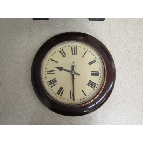 6072 - A GPO electric slave clock and a metal cased timepiece with visible pendulum and escape wheel on dia... 