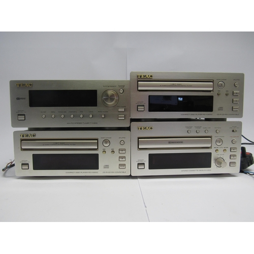 Four TEAC mini hi-fi components comprising PD-H300C CD player (x2