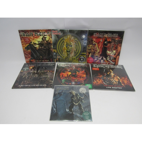 8245 - IRON MAIDEN: A collection of six picture disc and coloured vinyl LP's to include 'Iron Maiden' 40th ... 