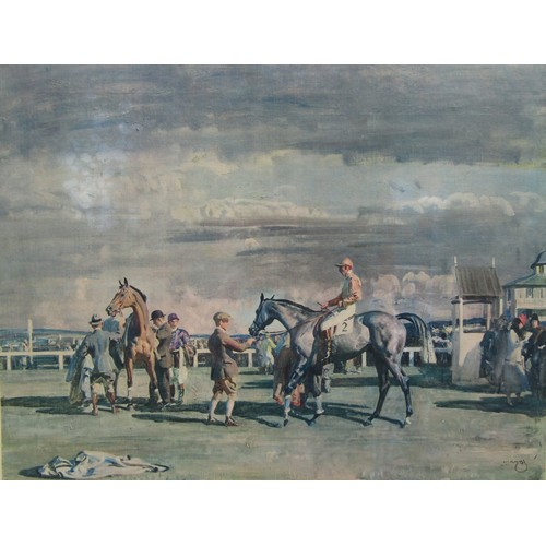 9001 - SIR ALFRED MUNNINGS (1878-1959) A framed and glazed lithograph print, 'After The Race'. Published by... 