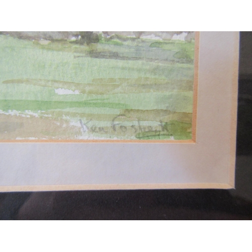 1123 - A watercolour of a boat at Thornham, North Norfolk, signed lower right, framed and glazed, 20cm x 30... 