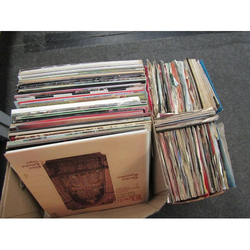 1158 - A box of 45 LP's and a box of 78's