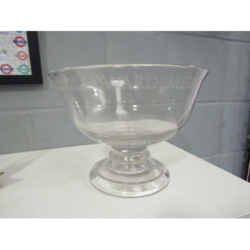 1255 - A Whitefriars commemorative glass bowl, engraved with 