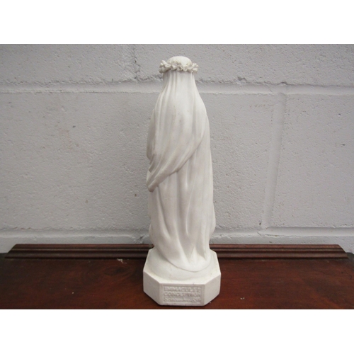1022 - A parian figure of the immaculate conception dated 1856, inscription verso, 28cm high