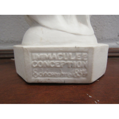 1022 - A parian figure of the immaculate conception dated 1856, inscription verso, 28cm high
