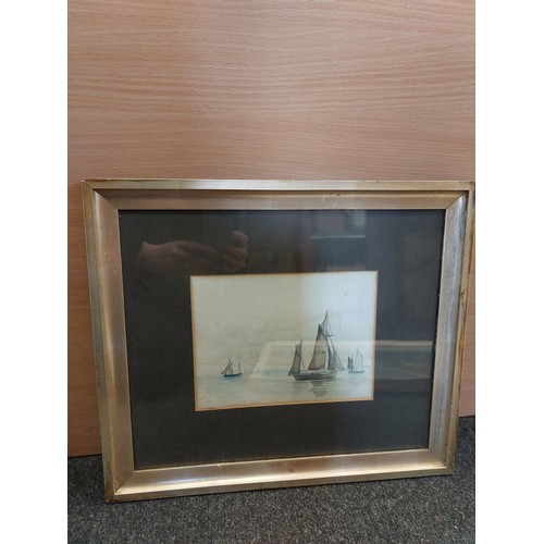 1250 - J.Lewis an oil depicting a river scene, signed lower left gilt framed and glazed. Together with a wa... 