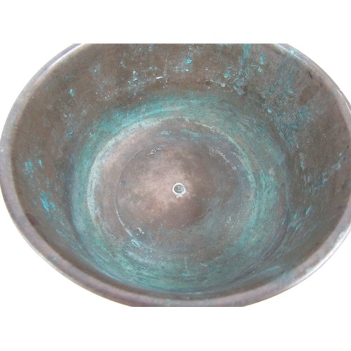 9015 - A Chinese bronze footed bowl, plain design, 13.5cm diameter, 9cm tall  (R)  £60