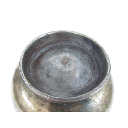 9015 - A Chinese bronze footed bowl, plain design, 13.5cm diameter, 9cm tall  (R)  £60