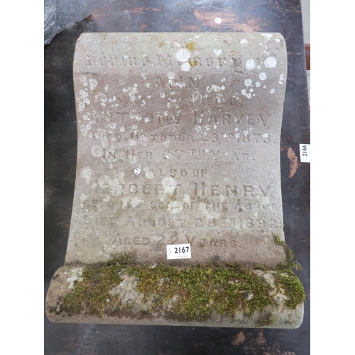 3501 - A Victorian grave stone plaque