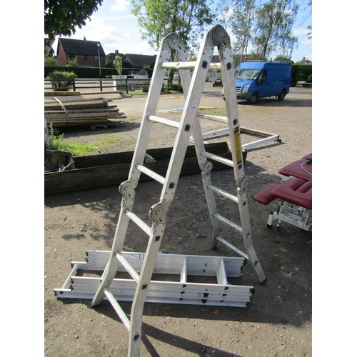 3503 - A combi ladder and a three section aluminium loft ladder