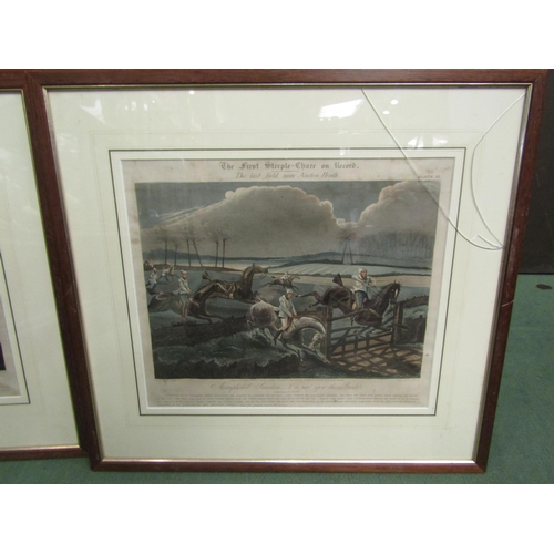 4243 - Four steeplechase engravings after H. Alken including Ipswich, framed and glazed, glass a/f to one, ... 