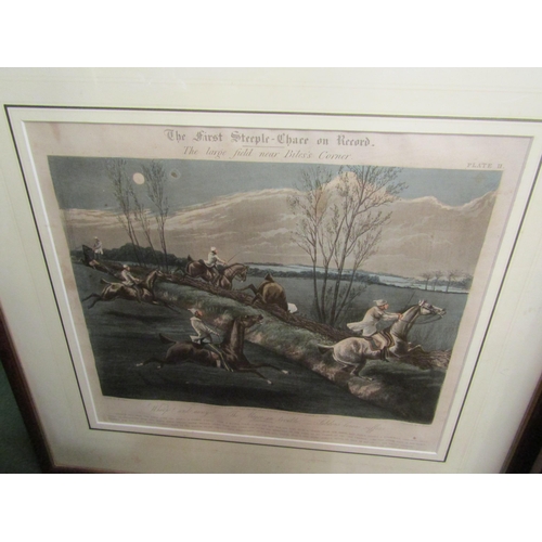 4243 - Four steeplechase engravings after H. Alken including Ipswich, framed and glazed, glass a/f to one, ... 