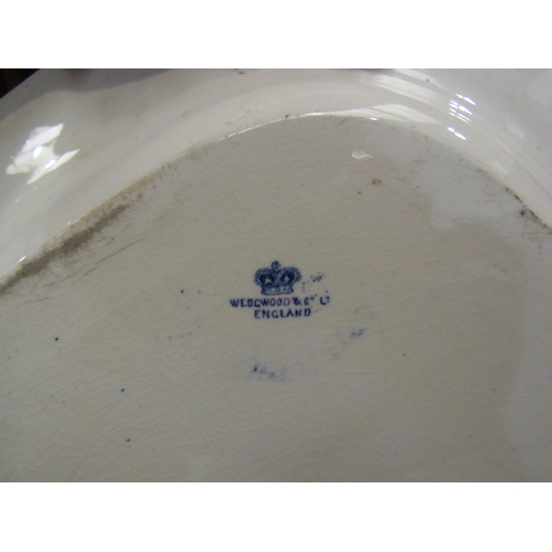 4007 - Three transferware meat platters; one 