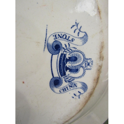 4007 - Three transferware meat platters; one 