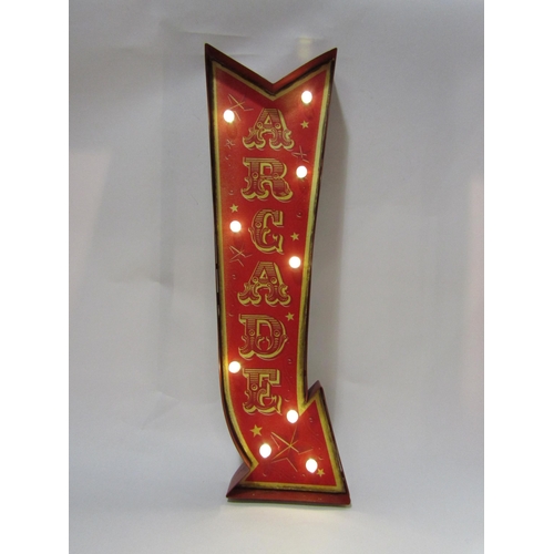 4241 - A reproduction light-up Arcade sign, 63cm high