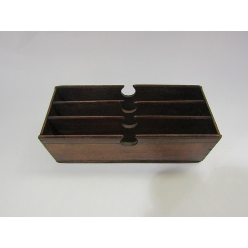 4248 - A collection of treen: two letter racks, an inkwell (3)