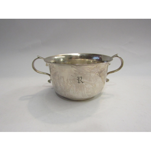 4428 - A silver Harrods Limited twin handled sugar bowl, Birmingham 1934, approx 4 troy oz, monogrammed