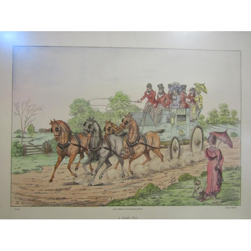 4058 - A pair of 19th Century hand coloured stagecoach etchings after Henry Alken (1785-1851) 