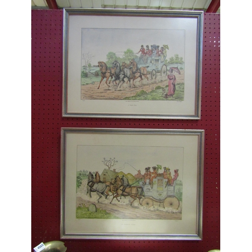 4058 - A pair of 19th Century hand coloured stagecoach etchings after Henry Alken (1785-1851) 