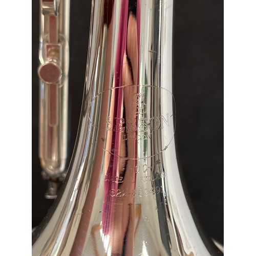 8046 - A Besson 600 Bb cornet, silver plate, in fitted Besson case