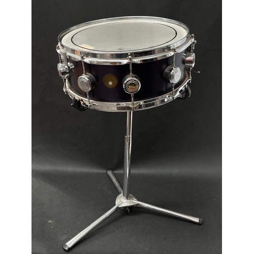 8044 - A vintage Hayman Drums 14’’ wood shell snare drum, brass badge, circa 1969-73, with stand