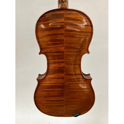 8060 - A Jacobus stainer label, full size (4/4) violin with spruce top, cased