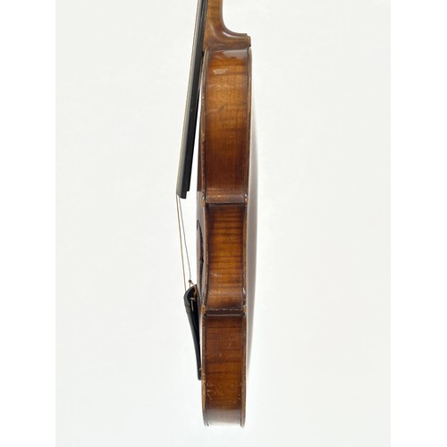 8061 - An early 20th Century A.Osmaneck of Austria full size violin 4/4 in the Maggini style, two piece map... 