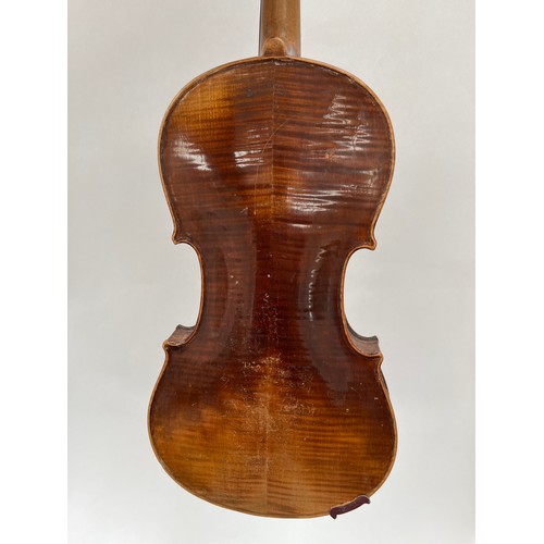 8053 - An early 20th Century Steiner violin, spruce top, two piece figured maple back with impressed maker'... 