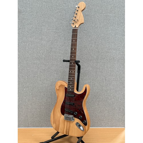 8170 - A handmade telecaster style electric guitar with natural body, together with parts