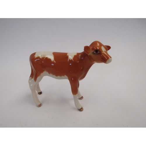 9060 - A Beswick figure of a Guernsey Calf in gloss, ear a/f model no. 1249A   (R) £10