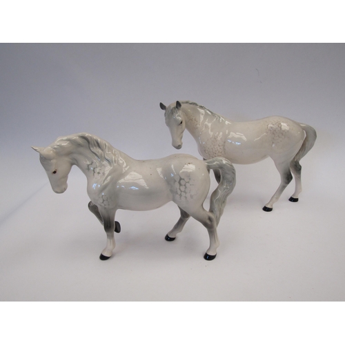 9088 - A Beswick stocky jogging Mare in grey gloss, model no. 855 together with a Beswick Mare (facing left... 