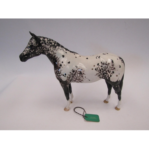 9098 - A Beswick Appaloosa Stallion in black and white gloss, model no. 1772