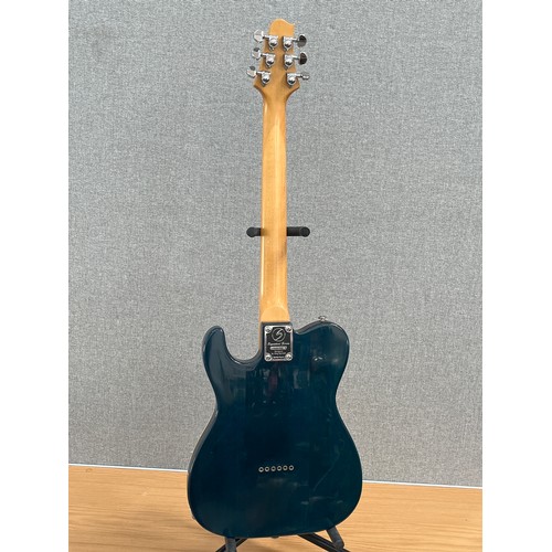 8168 - A Samick Greg Bennett design signature series telecaster style electric guitar, mottle blue finish, ... 